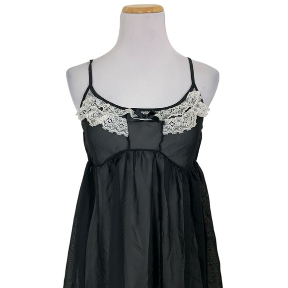 Passion Forever Black Nighty Size Medium French Maid Inspired Bows Coquette - Picture 4 of 17